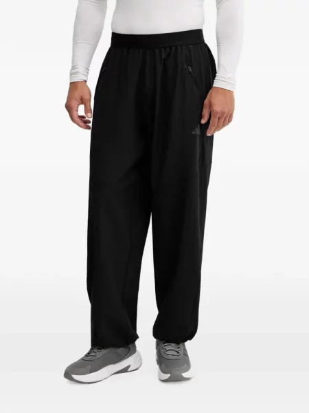 Futó hálós nadrág Adidas nyomtatás fekete