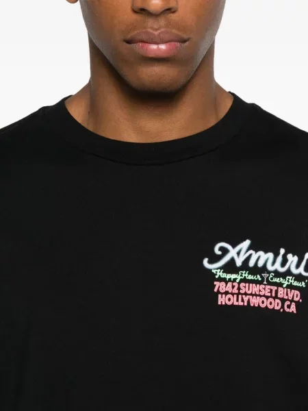 Tricou Amiri cu broderie negru