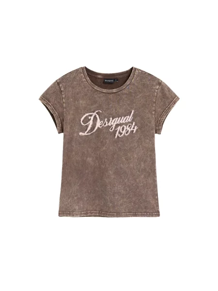 Desigual Tricou maro amestecat alb