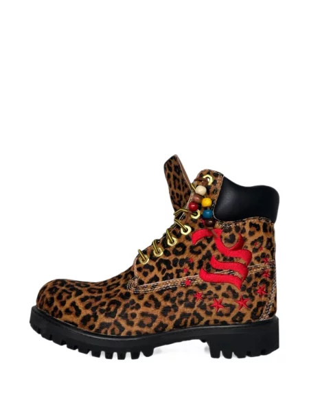 Botine Sicko cu imagine cu model leopard maro