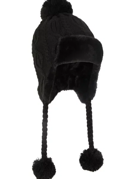 Sierra futrzana czapka termiczna z dzianiny Black