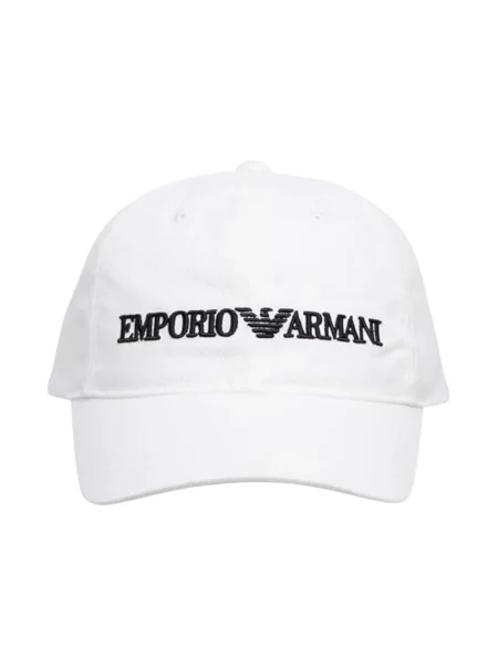 Czapka z daszkiem Emporio Armani klasyczna biała