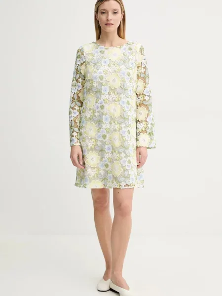 Bruuns Bazaar rochie alb mini drept verde