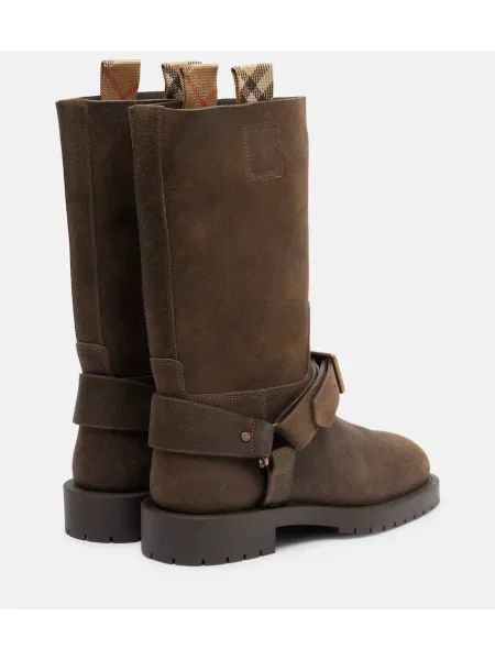Cizme Burberry din piele de căprioară maro