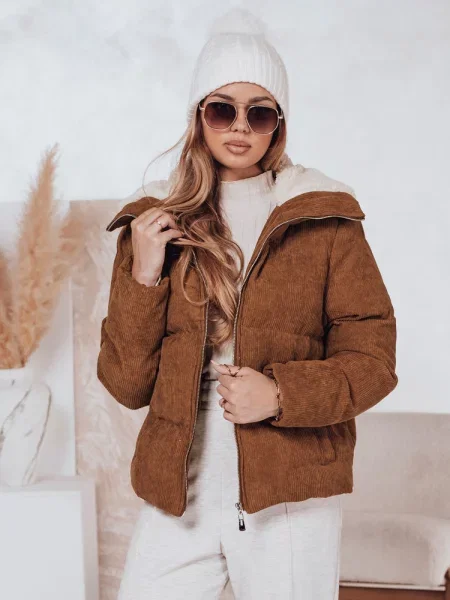 Kurtka zimowa sztruksowa TRENDYGLAM Dstreet brązowa