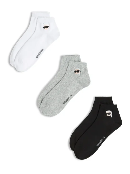 Karl Lagerfeld Șosete/tălpici 3 pack Ikon alb