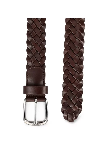 Cu centură curea Anderson's din piele țesută maro