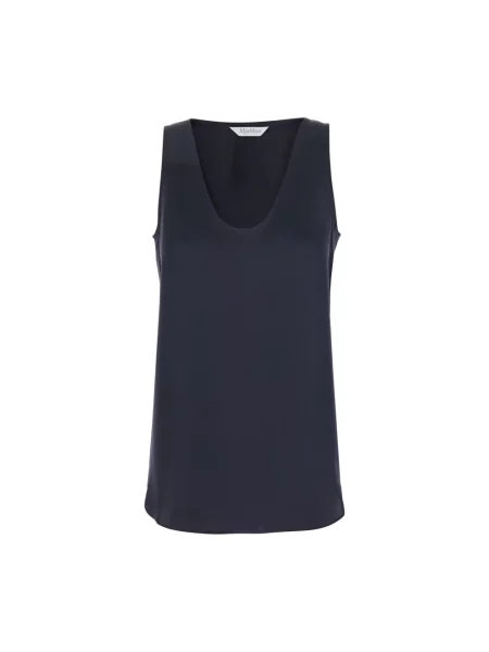 Jedwabny top Max Mara niebieski