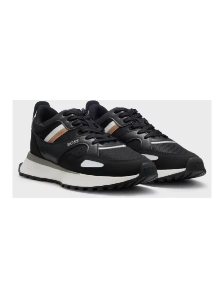 Sneakersy Boss skórzane czarne