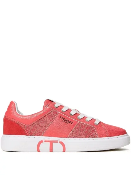 Sneakerși Twinset din dantelă roșu