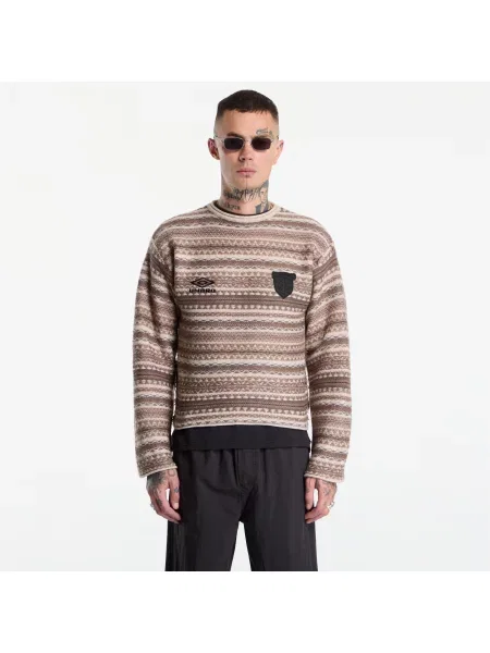 Pulover Umbro Fair Isle Crest Crew Greige XL