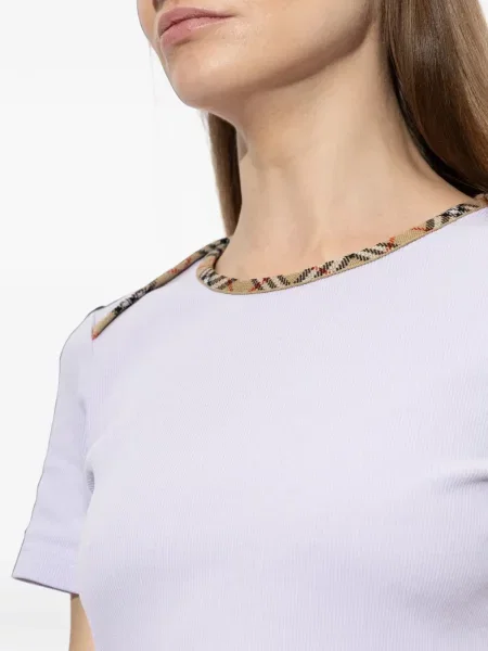 Tricou Burberry în carouri violet