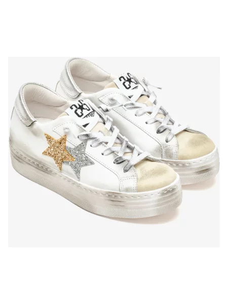 Sneakersy 2star skórzane białe