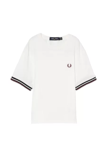 Tricou Fred Perry cu decolteu rotund alb