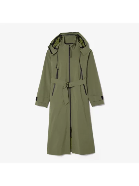 Lacoste Trencz Z Kapturem Oversize Khaki zielony