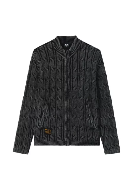 Cardigan Fingercroxx tricotate gri