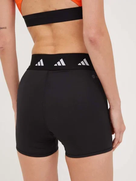 Шорты Adidas Performance с высокой посадкой с принтом черные