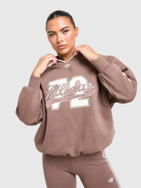 Adidas Bluza Baseball Crew brązowa