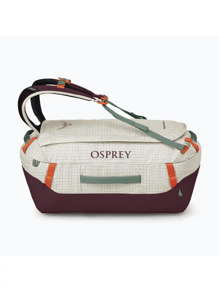 Torba podróżna Osprey Transporter Duffel 40 l mystery white/moody burgundy biała