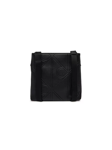 Calvin Klein Maža rankinė Emblem Emboss Slim Flatpack juoda