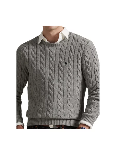 Sweter Ralph Lauren z logo szary