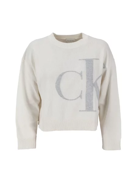 Koszulka Calvin Klein z długim rękawem biała