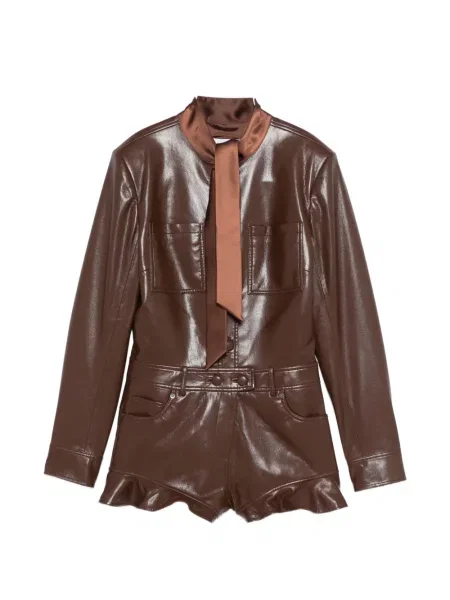 Salopetă Self-portrait cu legături maro