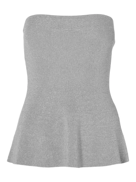Selected Femme Tall Top brodat LILI' gri
