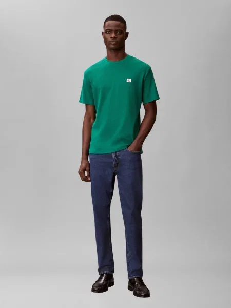 Calvin Klein Jeans Koszulka Mężczyźni Dżersej wypukły wzór tkaniny S zielony