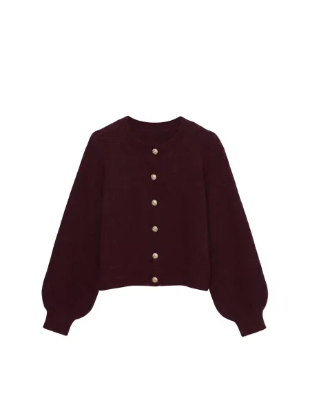 VERO MODA Geacă tricotată VMHAZEL rubiniu