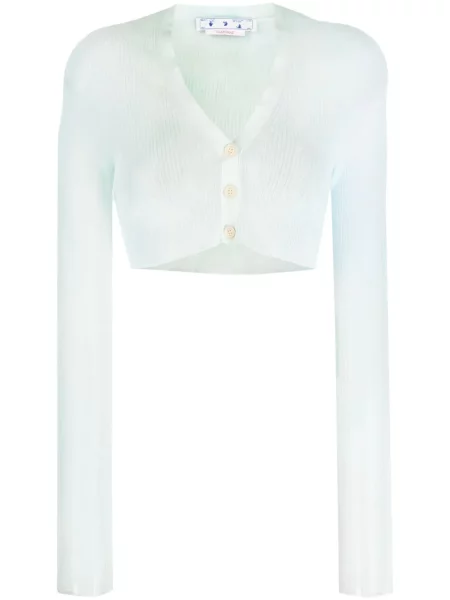 Cropp cardigan Off-white cu broderie alb
