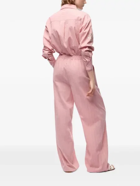 Pantaloni Pinko cu dungi cu cordon roz