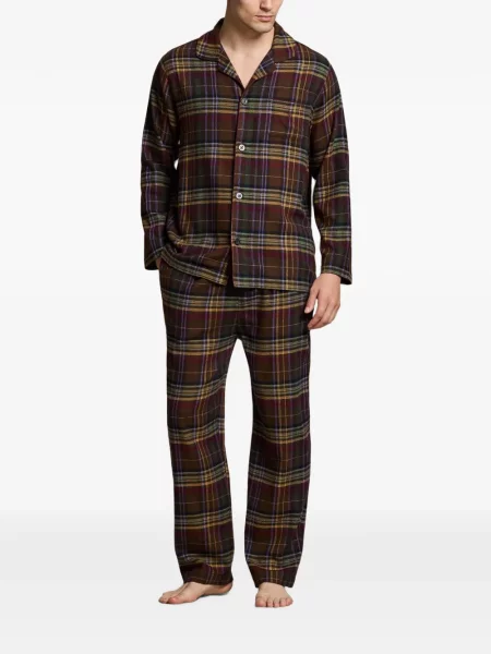 Șosete Polo Ralph Lauren cu broderie în carouri de flanelă verde