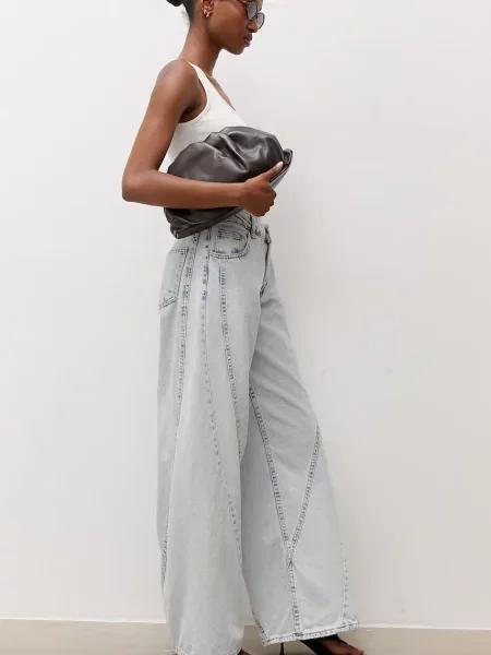 Answear.LAB rifle wide leg dámske modrá