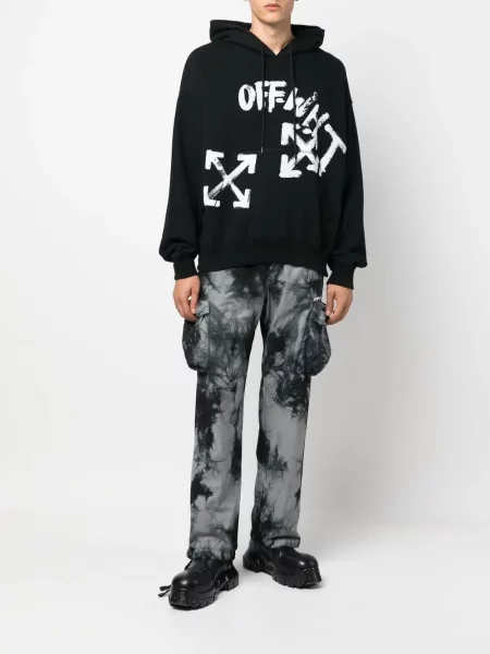 Raštuotos grafika cargo stiliaus kelnės Off-white