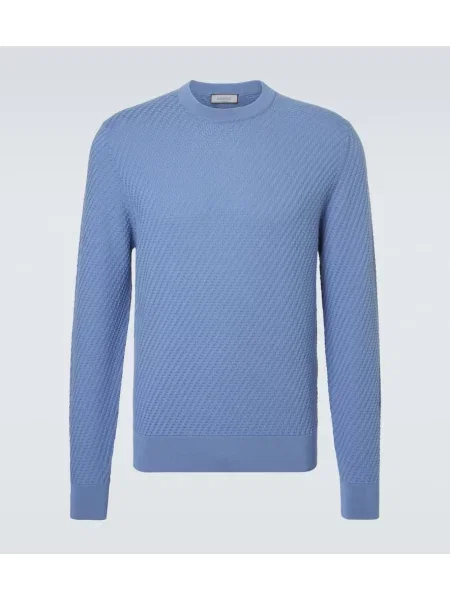 Svilen pulover Canali modra