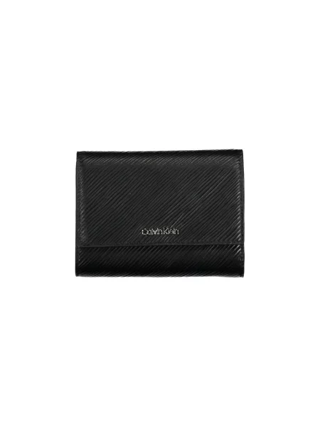 Lniany portfel Calvin Klein czarny