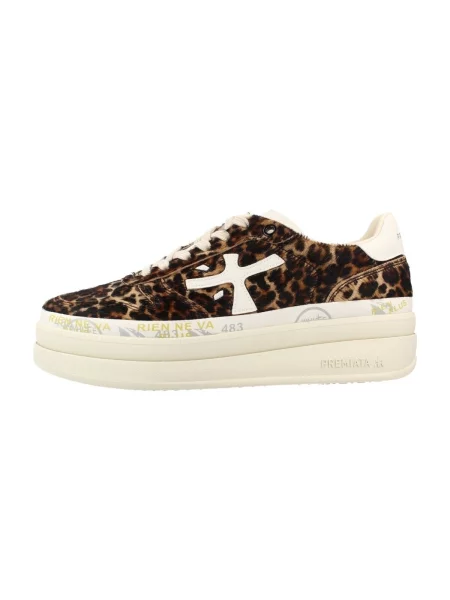 Premiata Sneakers MICOL cu adaos de piele maro