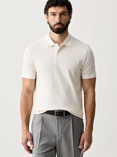 Tricou polo Boss bej