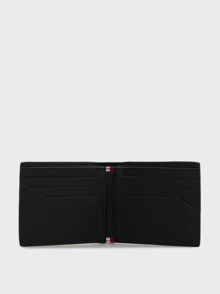 Кожаный кошелек Tommy Hilfiger в деловом стиле черный