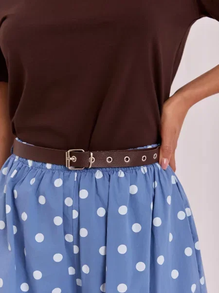 Pantaloni Italy Moda cu cordon albastru