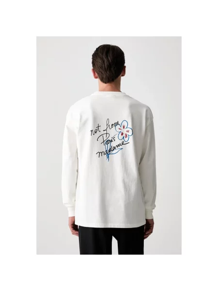 Drôle de Monsieur Esquisse Slogan longsleeve biała