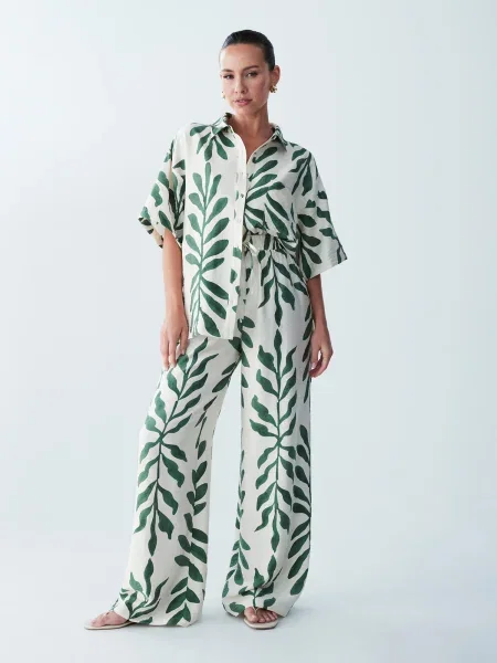 St MRLO Pantaloni Kady verde jad alb