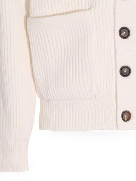 Gulerat cardigan Eleventy tricotate alb