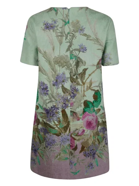 Rochie mini La Doublej cu model floral cu imagine de costum verde
