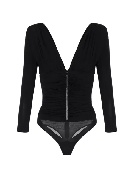 Ușor body Elisabetta Franchi din jerseu negru