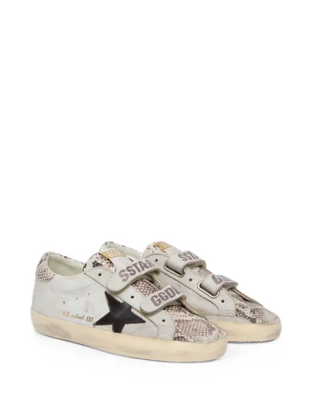 Кожени маратонки Golden Goose с принт със змийски принт бяло