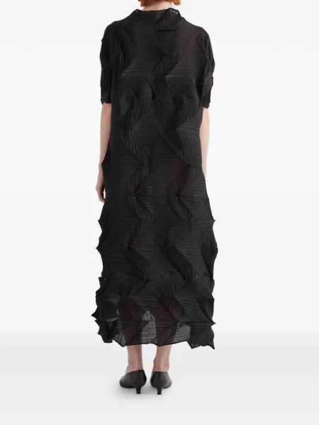 Sukienka midi Meimeij plisowana do kolan garniturowa czarna