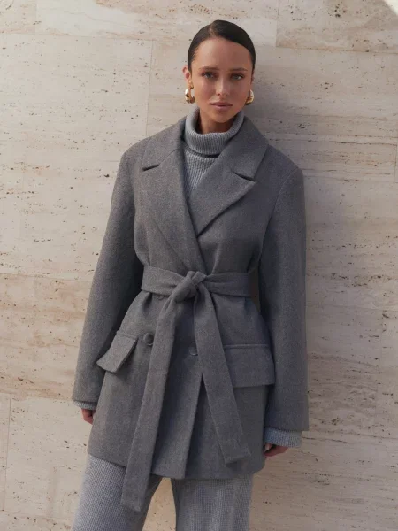 Пальто Seventeen темно-сірий вовна/віскоза сіре