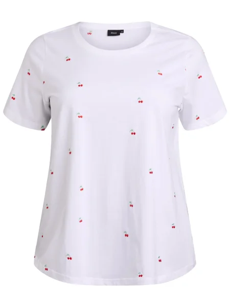 Zizzi Tricou Velin sângeriu alb